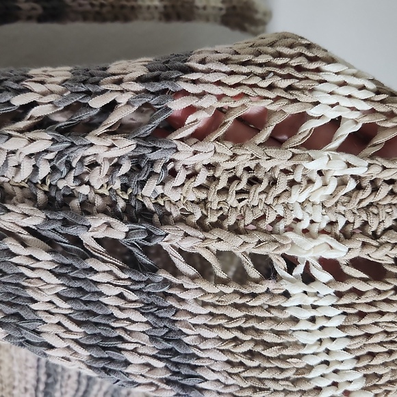 Free People Desert Moon Striped Long Sleeve Loose Ribbon Yarn Knit Sweater S - Picture 10 of 13